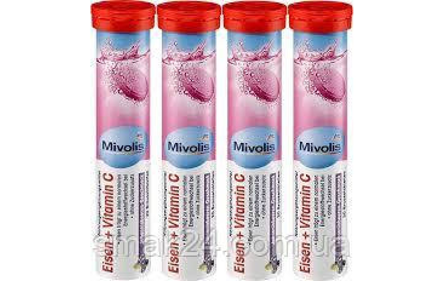 Витамины шипучие Mivolis Eisen (железо) + Vitamin C (Черная смородина) Германия 20 шт