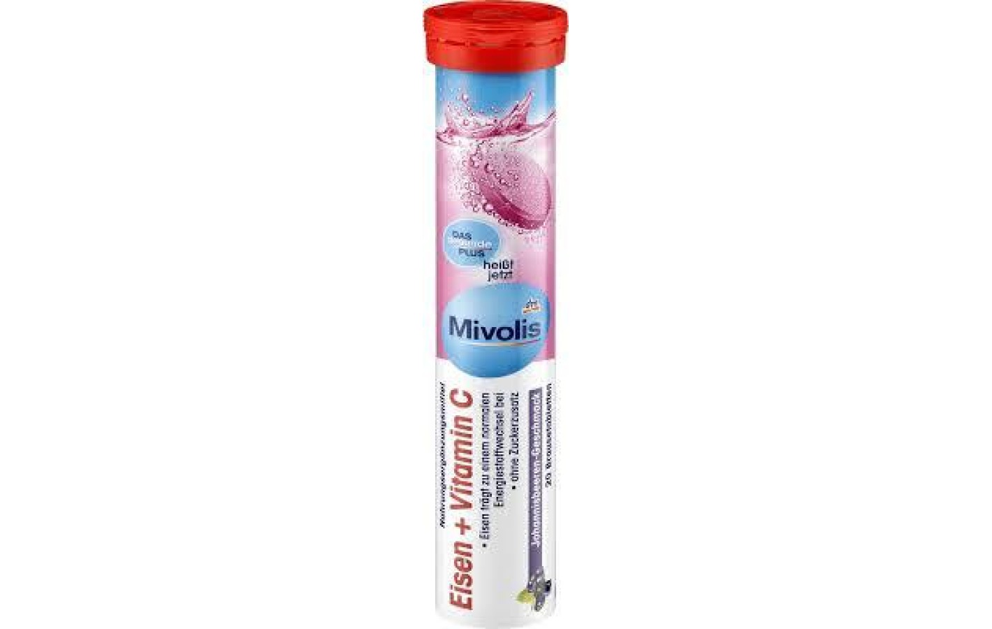 Витамины шипучие Mivolis Eisen (железо) + Vitamin C (Черная смородина) Германия 20 шт