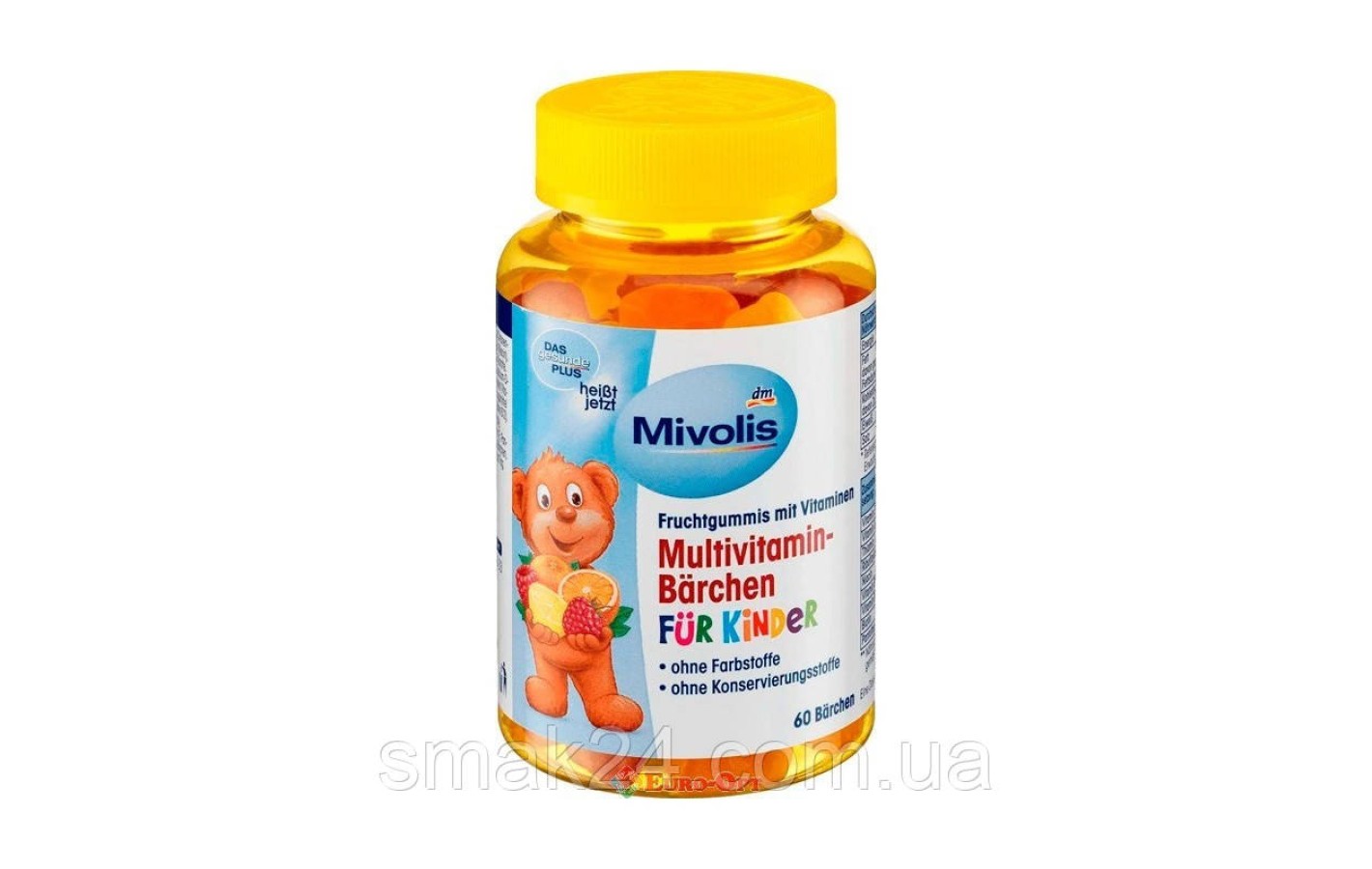 Мультивитаминный комплекс для детей Mivolis  Multivitamin-Bärchen Für Kinder 60 шт