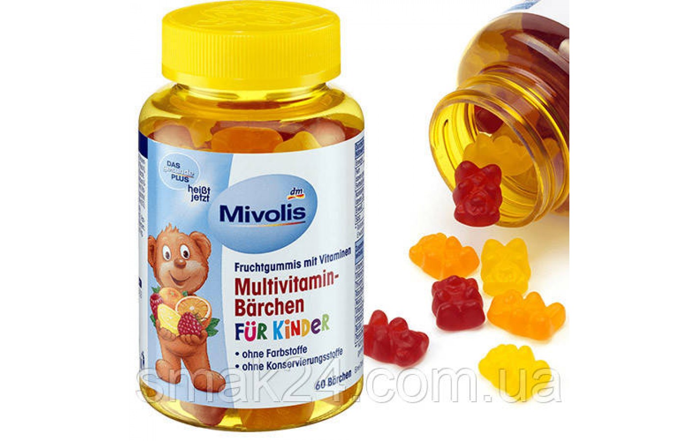 Мультивітамінний комплекс для дітей Mivolis Multivitamin-Bärchen Für Kinder 60 шт