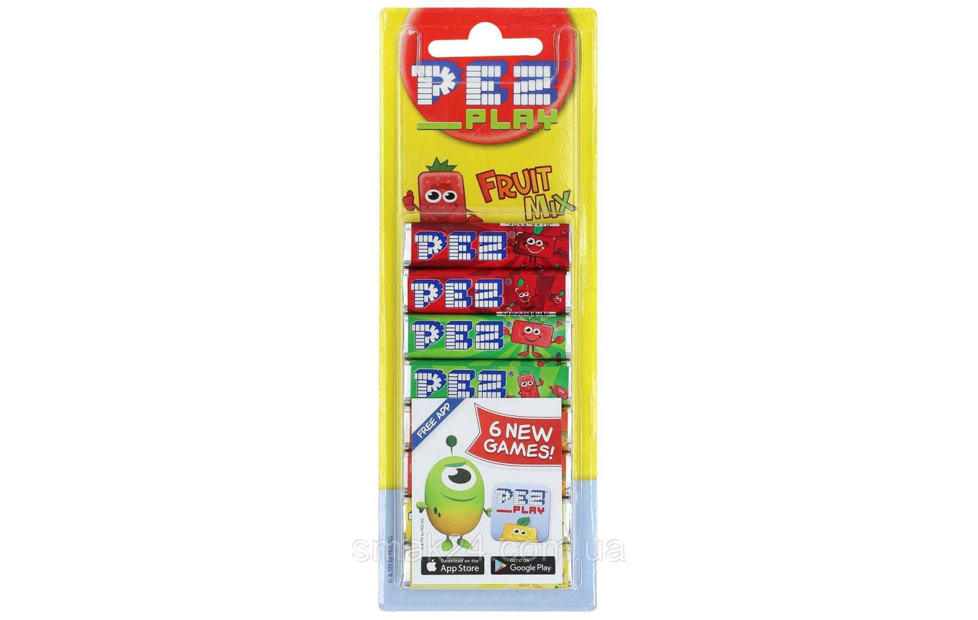Конфеты PEZ Fruit Mix фруктовый микс (8х8,5г) 68г
