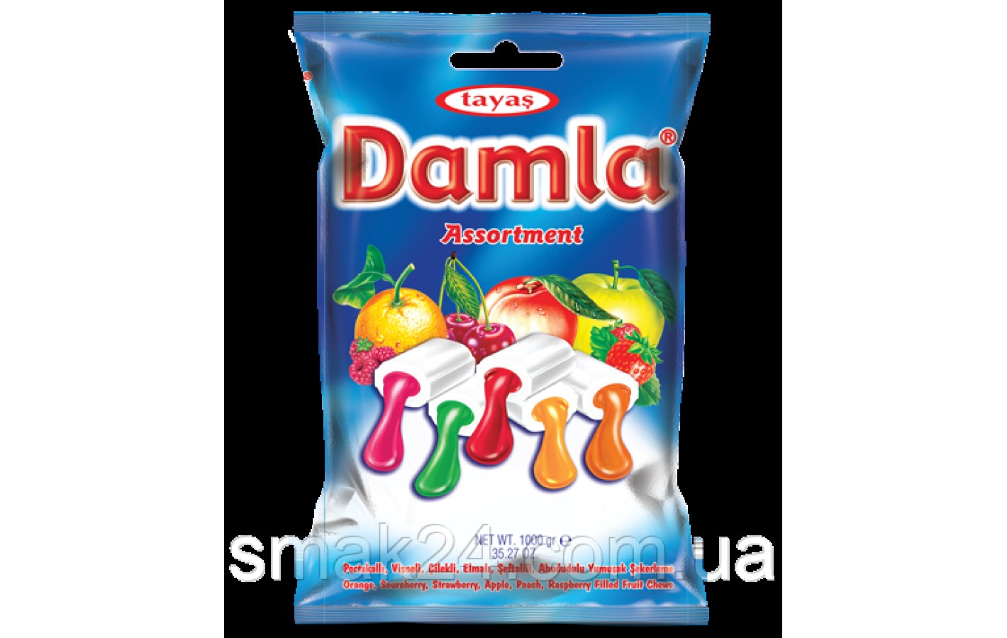 Жевательные конфеты фруктовое ассорти Damla tayas 1кг
