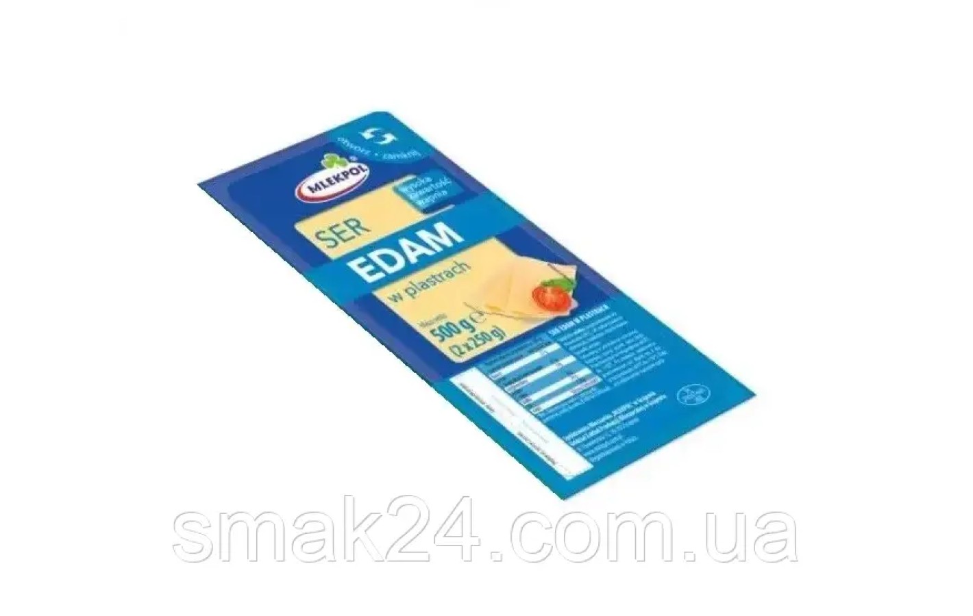 Сир у пластинках Gouda + Edam Mlekpol 500 г (2 х 250 г) Польща