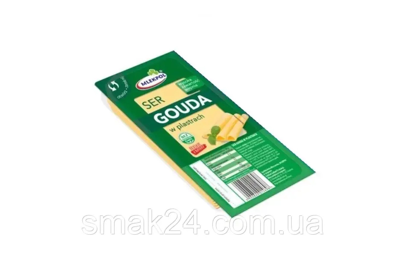 Сир у пластинках Gouda + Edam Mlekpol 500 г (2 х 250 г) Польща