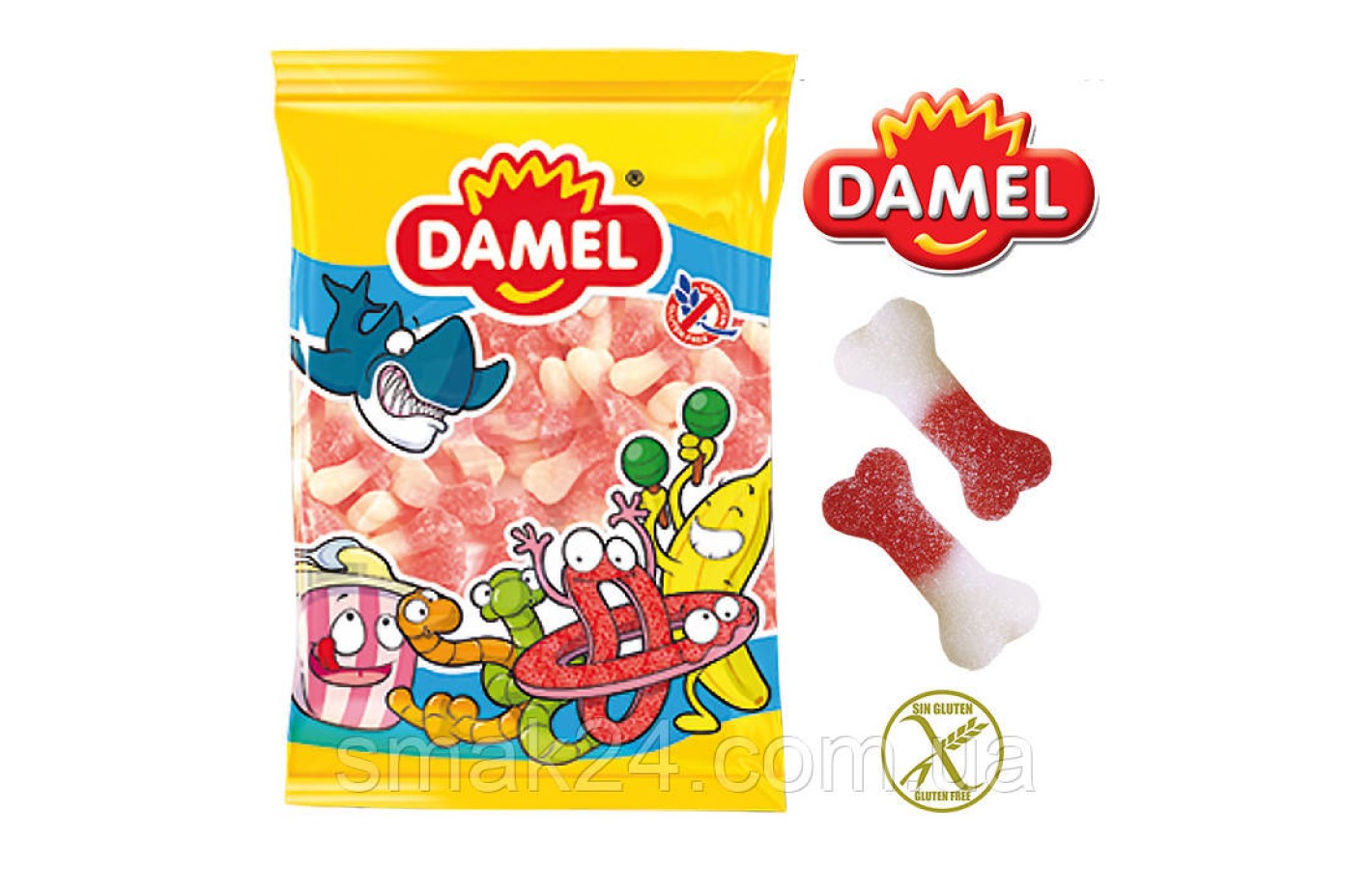 Желейные конфеты без глютена сахарные кости Damel sugar bones 1 кг Испания