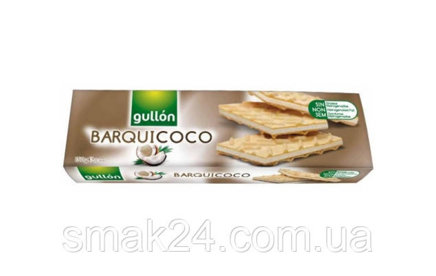 Вафли без трансжиров с кокосовым кремом Gullon 150г  Испания
