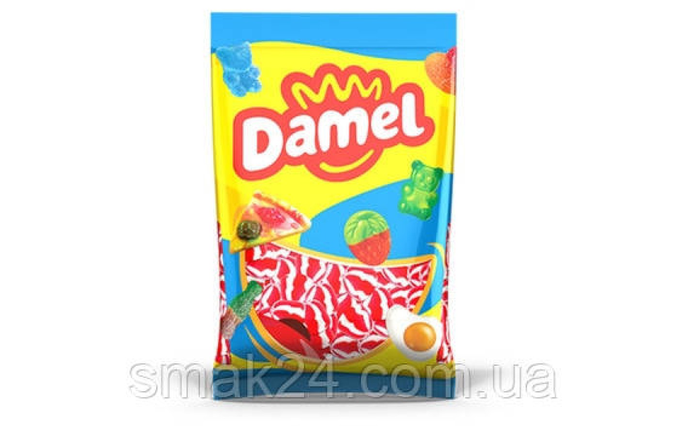 Желейні цукерки без глютену Поцілунки з полуниці Damel Strawberry Twist Kisses 1 кг Іспанія