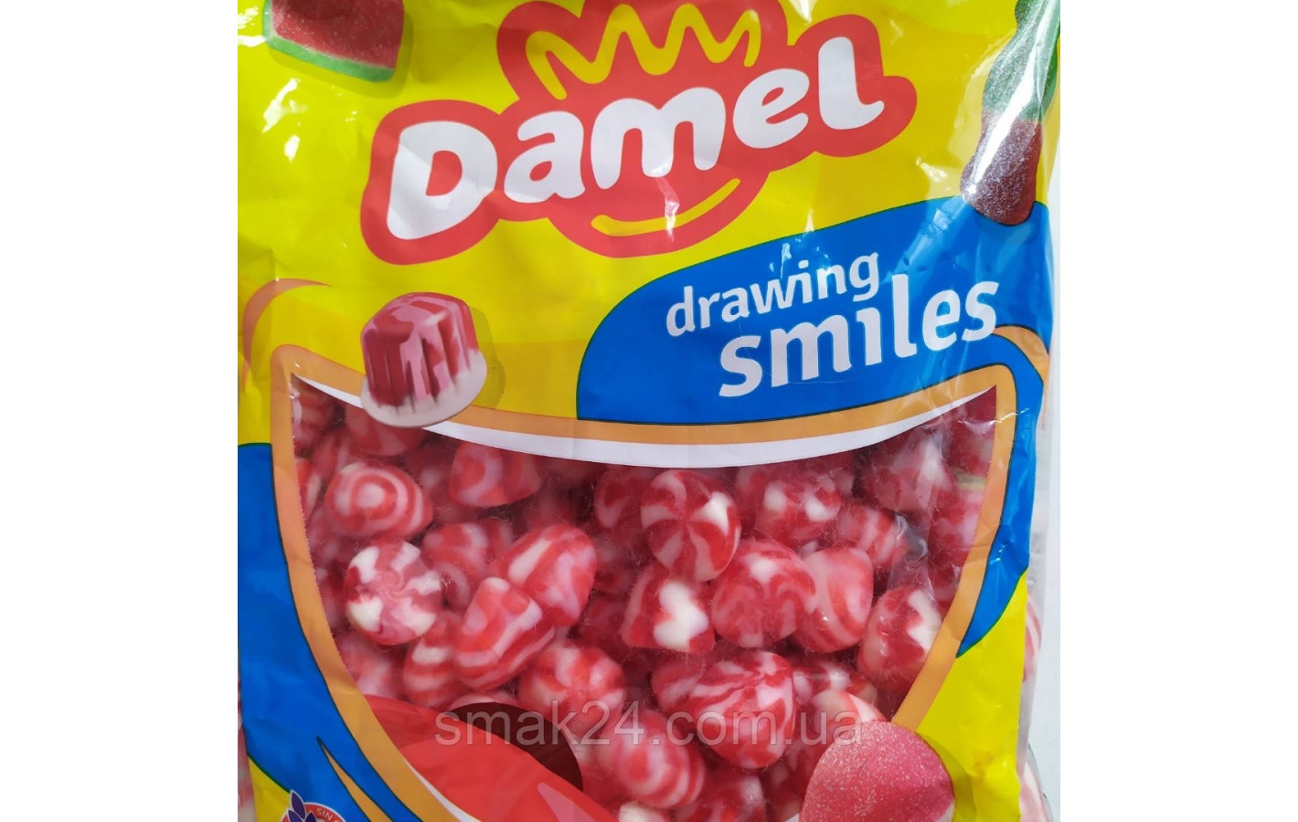 Желейні цукерки без глютену Поцілунки з полуниці Damel Strawberry Twist Kisses 1 кг Іспанія