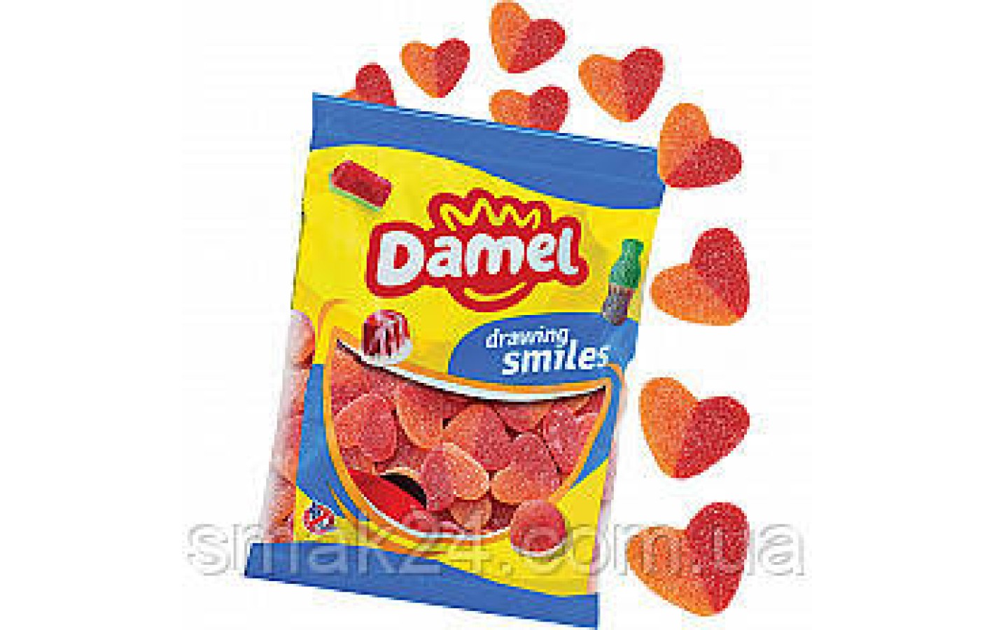 Желейні цукерки без глютену Персикове серце Damel Strawberry Peach Heart 1 кг Іспанія