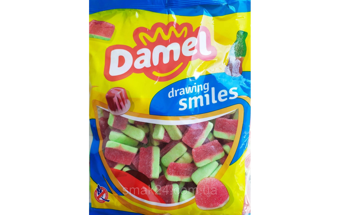 Желейные конфеты без глютена Арбузные дольки  Damel  Watermelon Slices 1 кг Испания