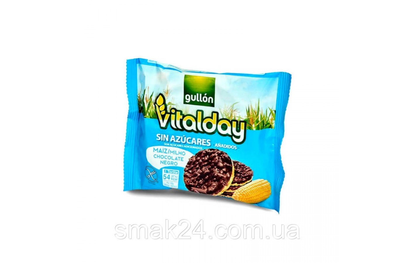 Хлебцы без сахара и глютена с кукурузой и шоколадом Vitalday Gullon  Испания 100г  ( (4х25г)