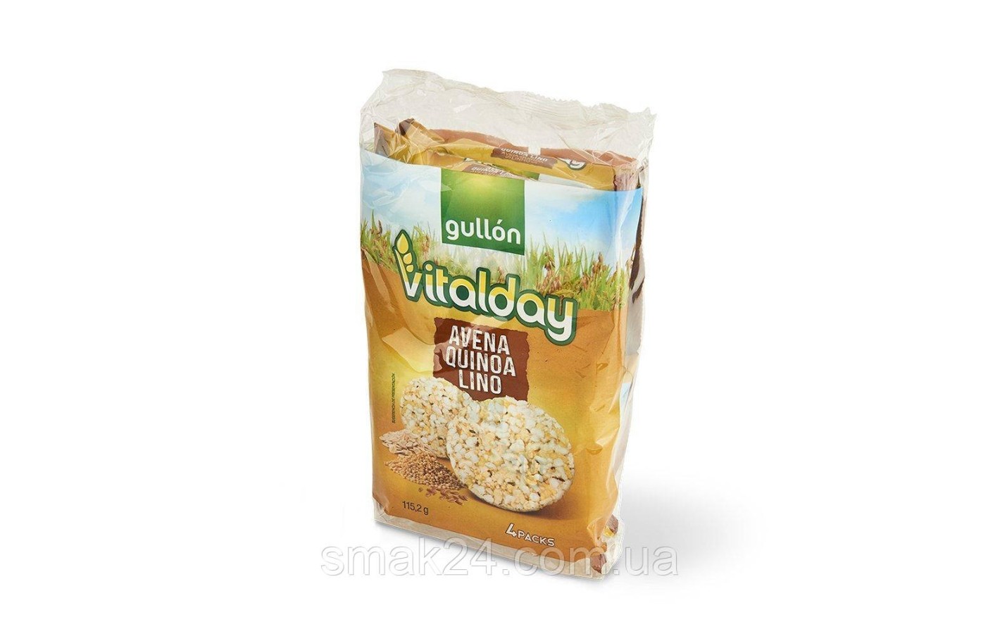 Хлебцы без глютена с овсяными хлопьями, киноа и льном Vitalday Gullon  Испания 115.2г (4х28.80г)