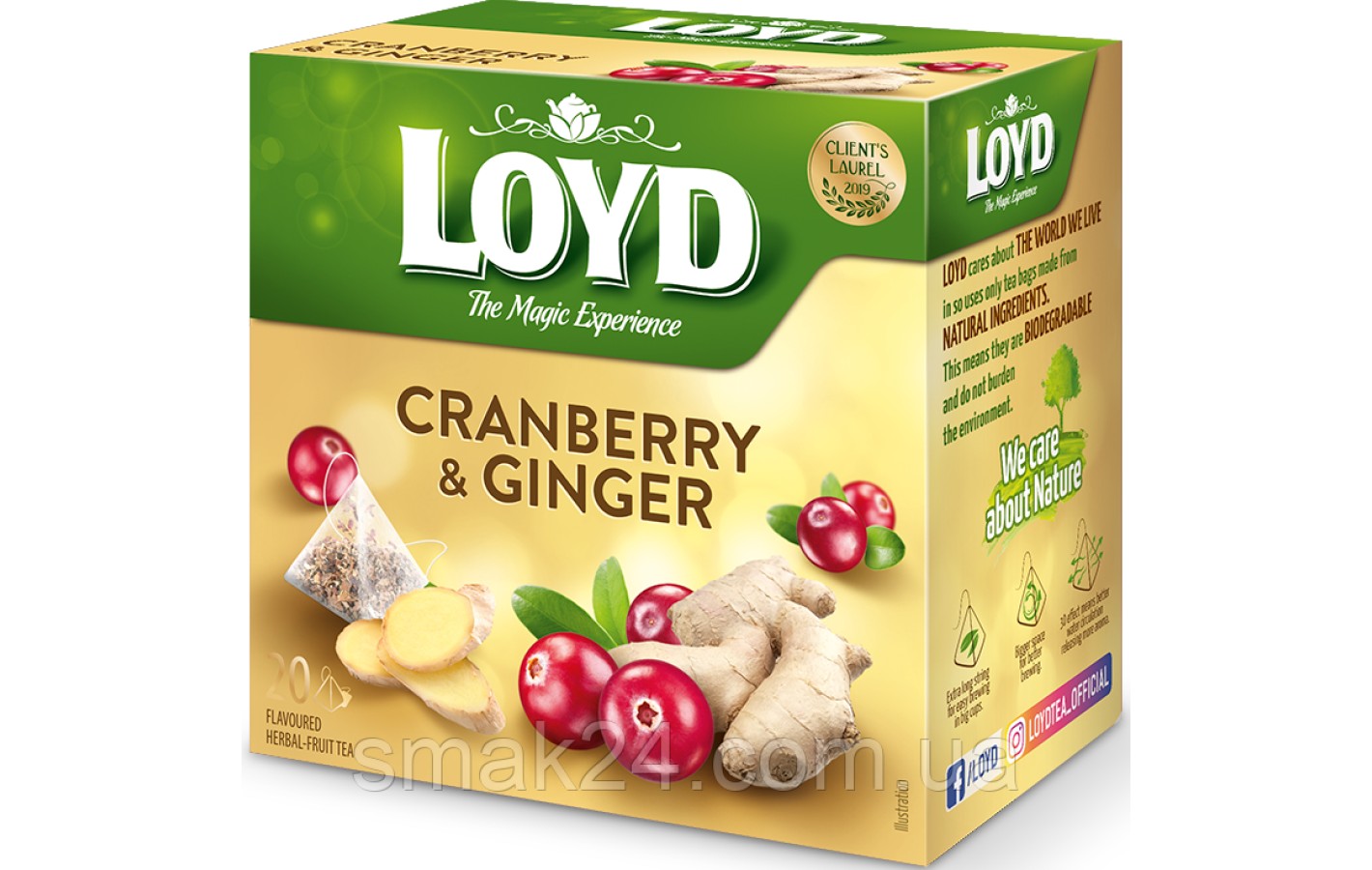 Чай із журавлиною й імбиром Loyd Cranberry&Ginger 20 пірамідок 40 г Польща
