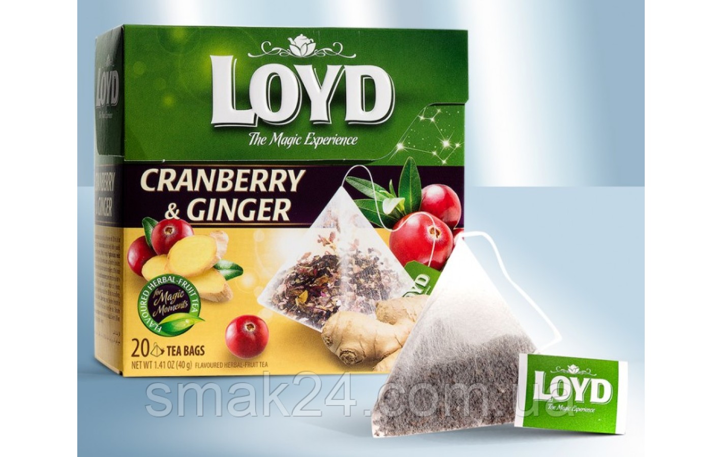 Чай із журавлиною й імбиром Loyd Cranberry&Ginger 20 пірамідок 40 г Польща