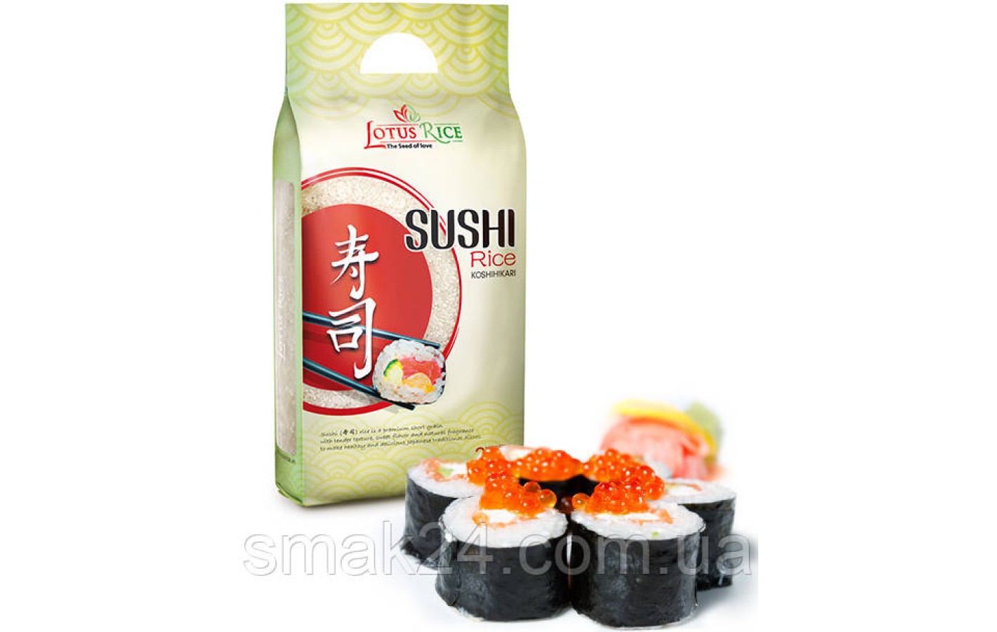 Рис для суши Lotus Rice - Sushi Rice 1кг Вьетнам