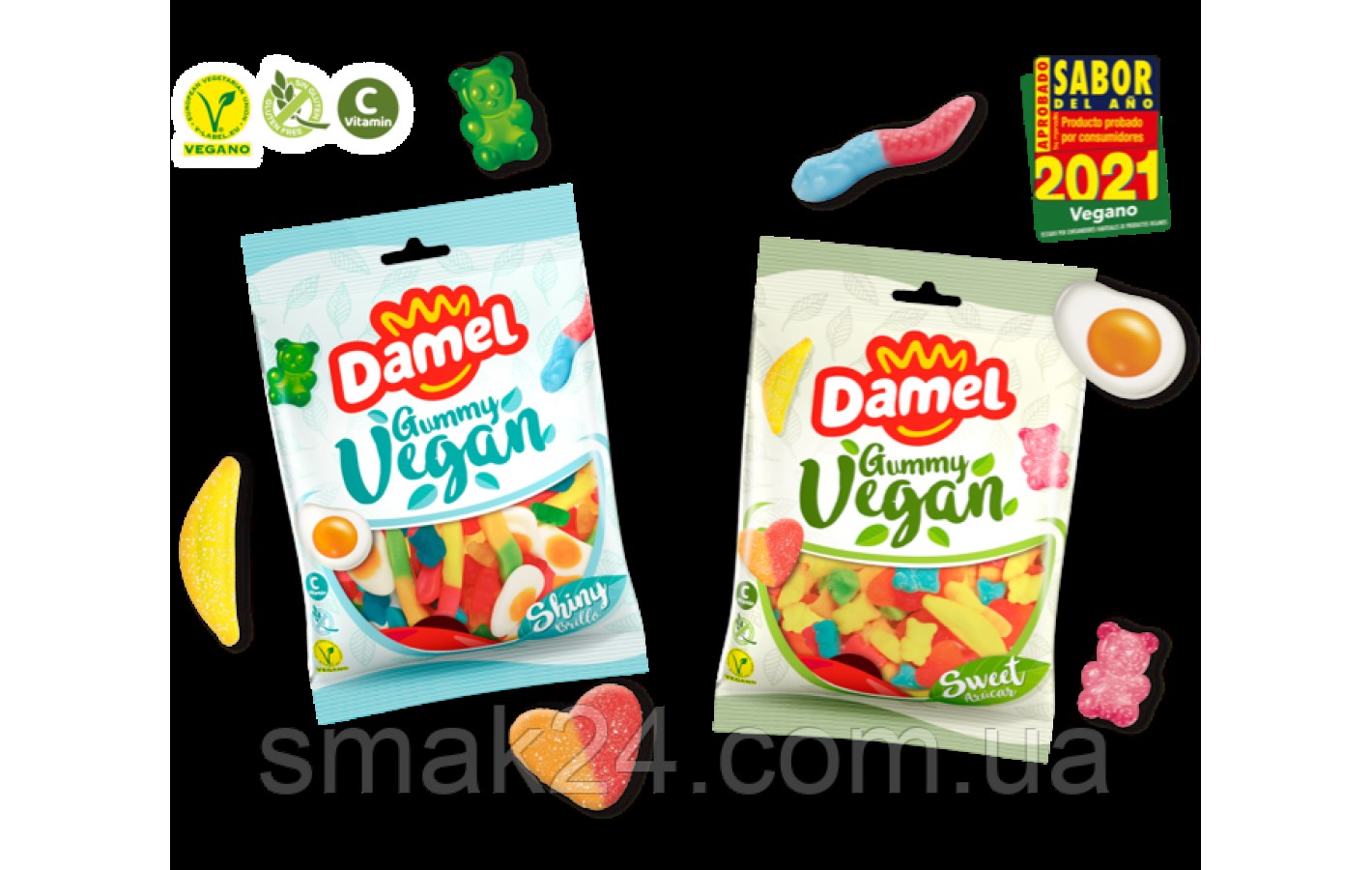 Желейні цукерки БЕЗ ГЛЮТЕНУ веганські солодкий мікс Vegan Damel Іспанія 80г