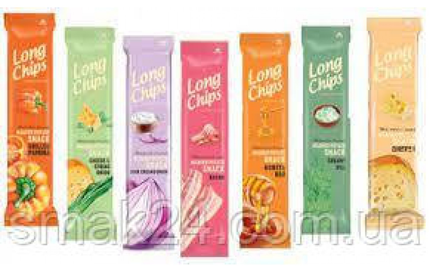 Чіпси з сиром і зеленою цибулею Long Chips 75г Латвія