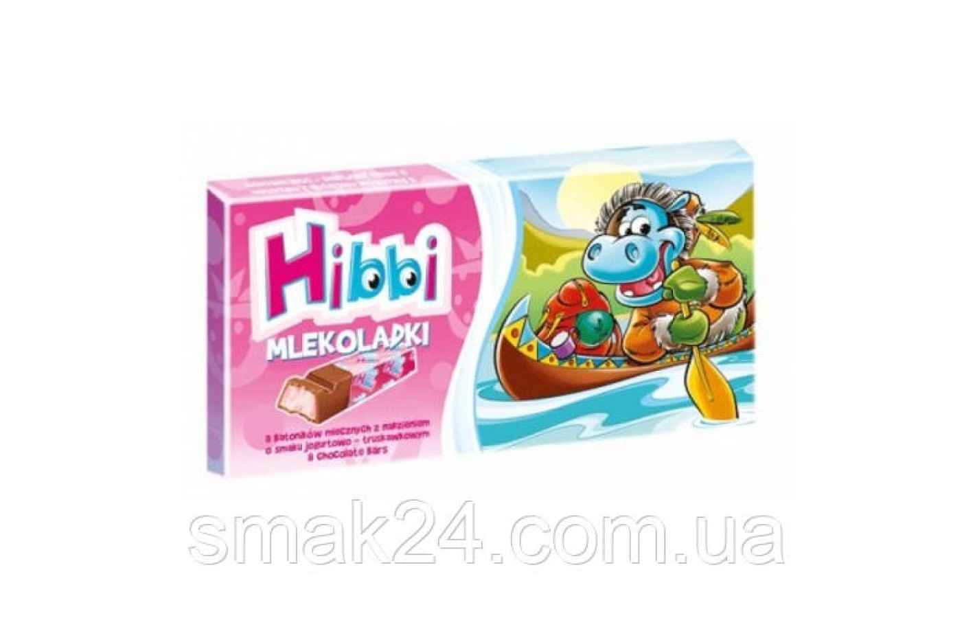 Шоколад молочный с клубничным йогуртом Hibbi (8х12,5г) 100г Польша