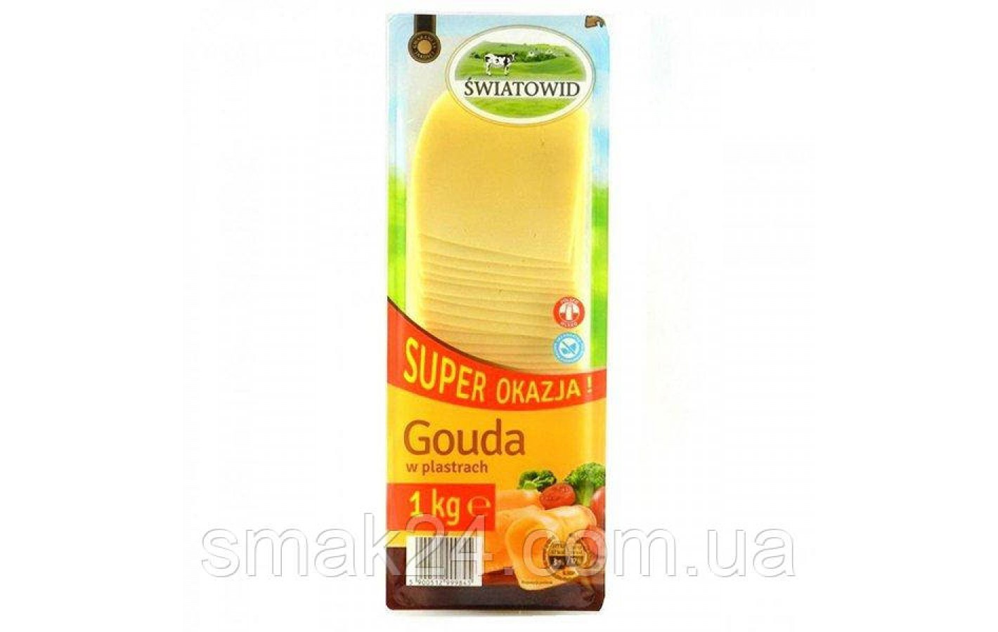 Сир у слайсах Gouda Swiatowid без консервантів 1 кг Польща
