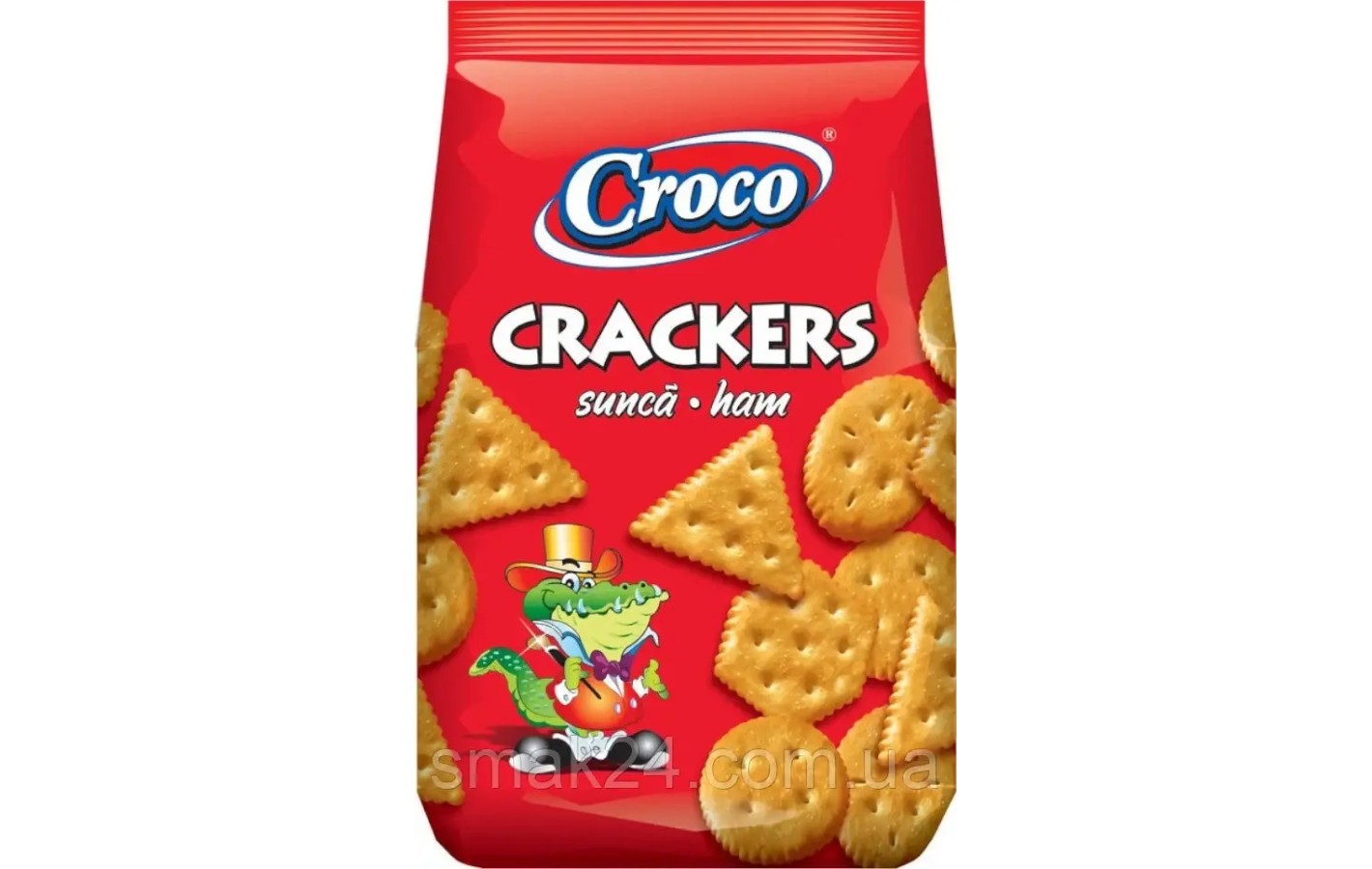 Крекер солоний зі смаком шинки Croco Crackers 100 г Румунія