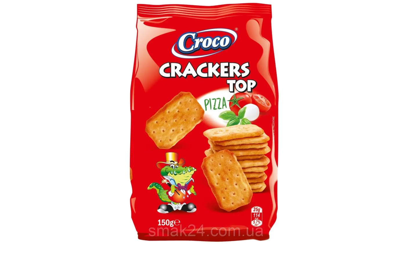 Крекер солоний зі смаком піци Croco Crackers TOP 150 г Румунія