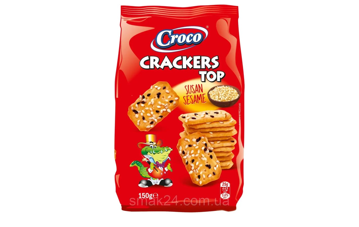 Крекер солоний із кунжутом Croco Crackers TOP 150 г Румунія