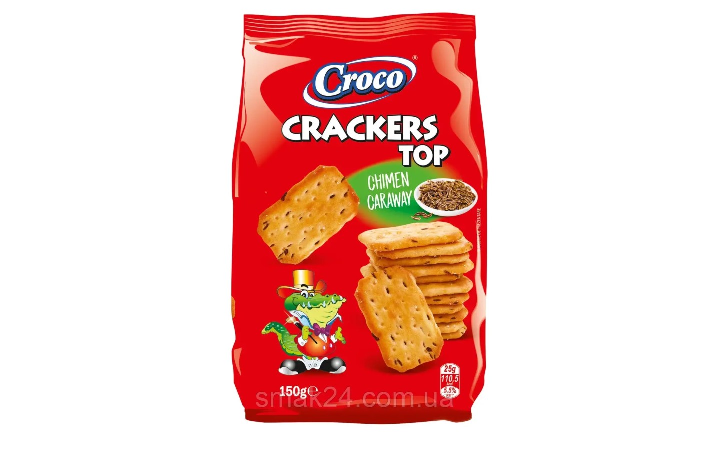 Крекер солоний з кмином Croco Crackers TOP 150 г Румунія