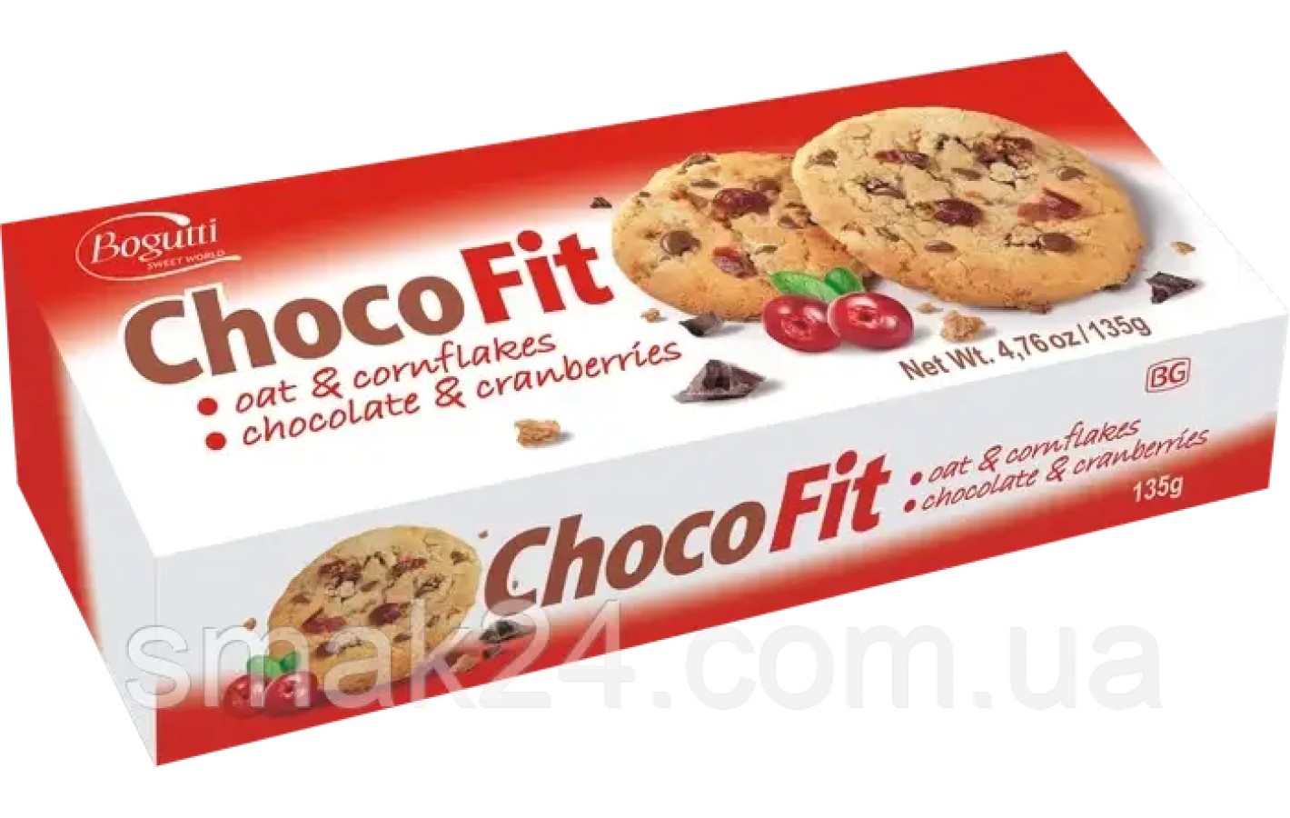 Печиво з шматочками журавлини та шоколаду  Bogutti Choco Gutti 135г
