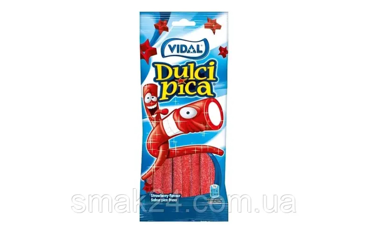 Желейные конфеты Карандаши клубничные кислые ТМ VIDAL Dulci Pica 100г Испания