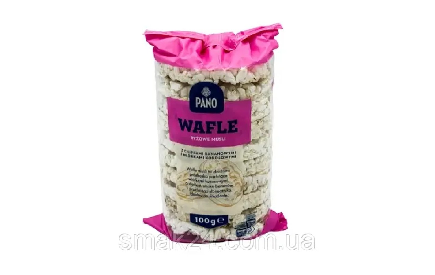 Рисові хлібці без глютену з бананом і кокосом Pano Wafle 100 г