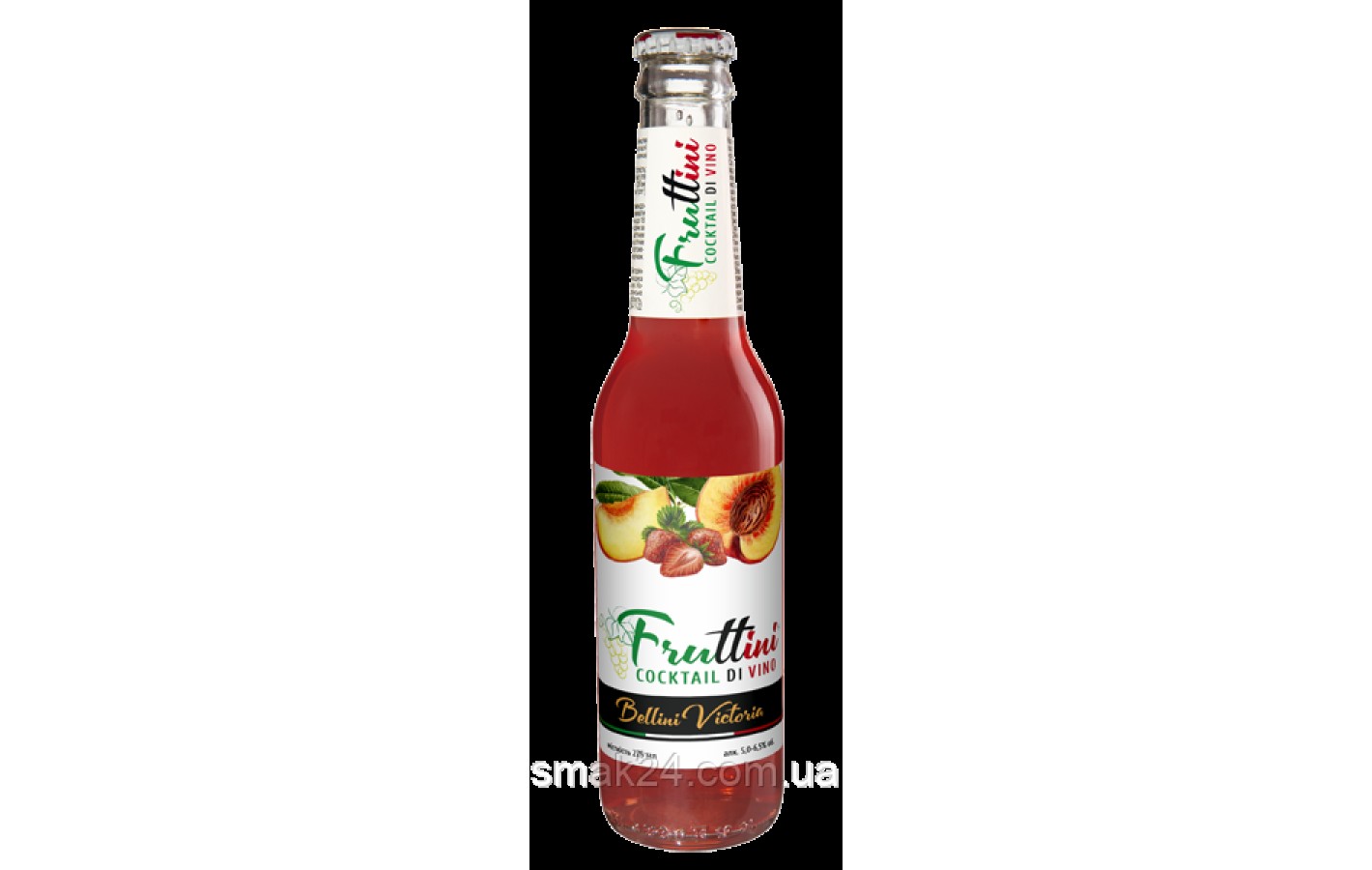 Коктейль винный слабоалкогольный FRUTTINI BELLINI VICTORIA (Персик-клубника) 5,0-6,5%, 275 мл