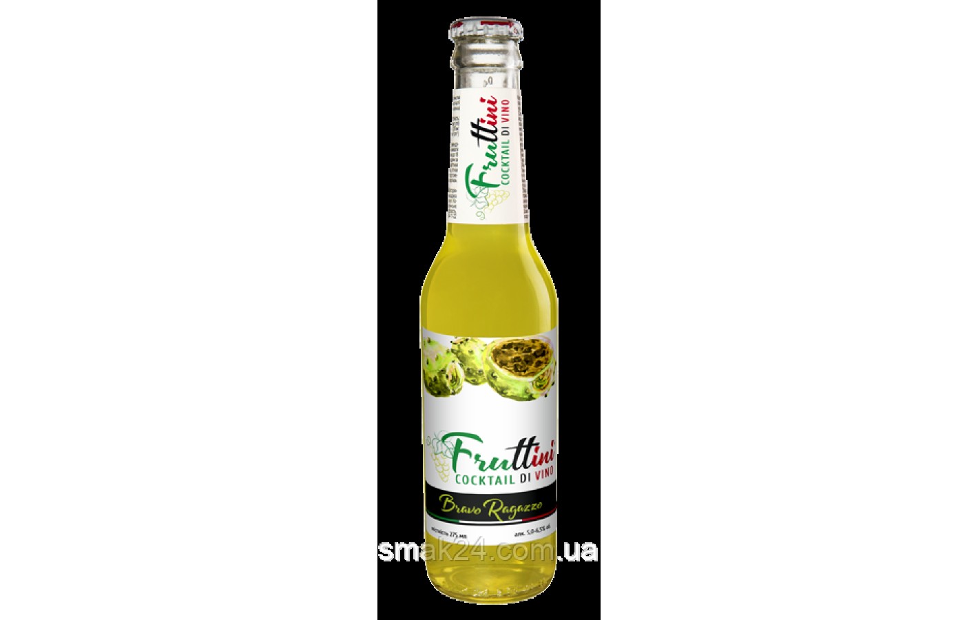 Коктейль винный слабоалкогольный FRUTTINI BRAVO RAGAZZO (Кактус) 5,0-6,5%, 275 мл