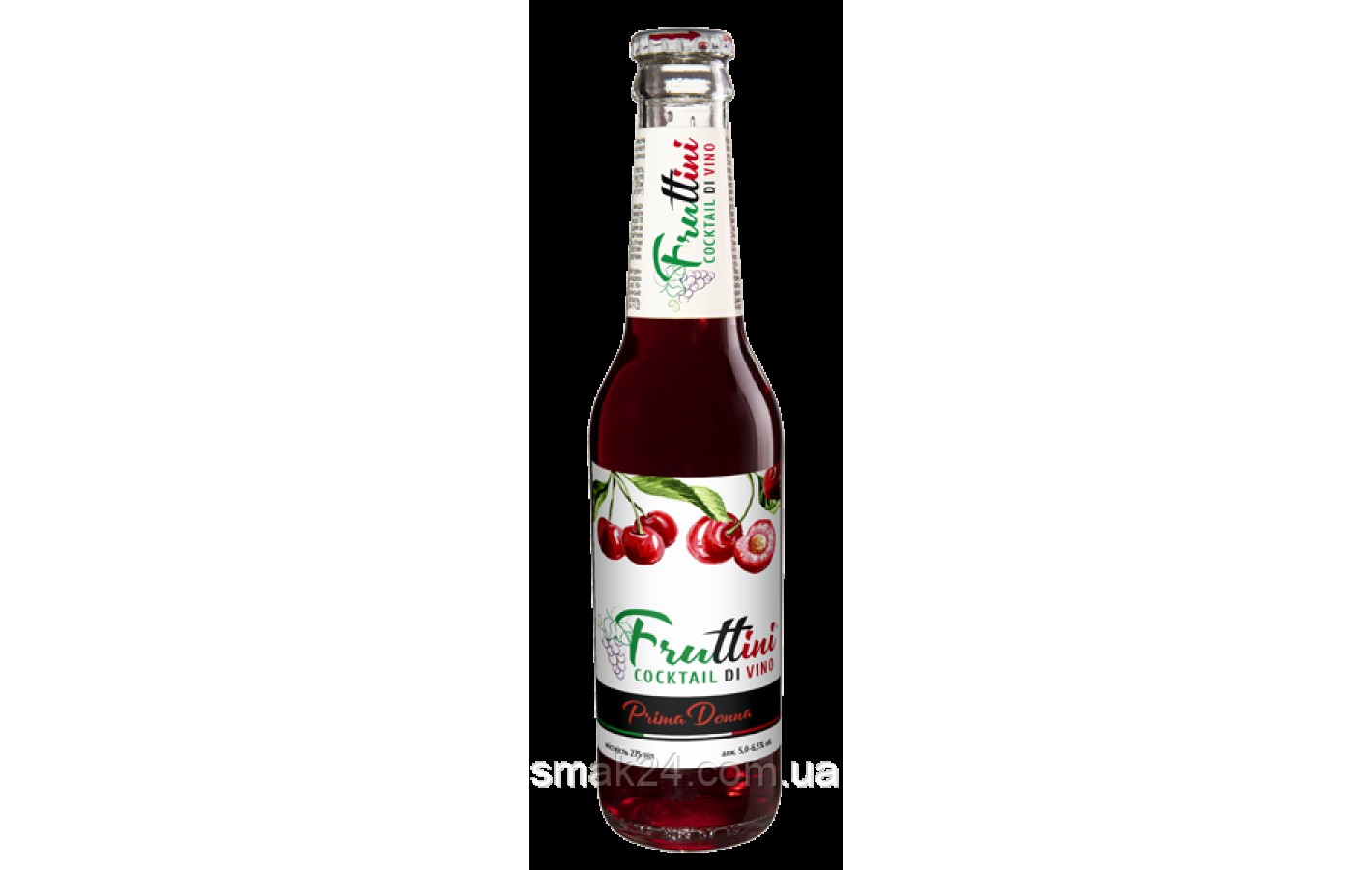Коктейль винный слабоалкогольный FRUTTINI PRIMA DONNA (Вишня) 5,0-6,5%, 275 мл