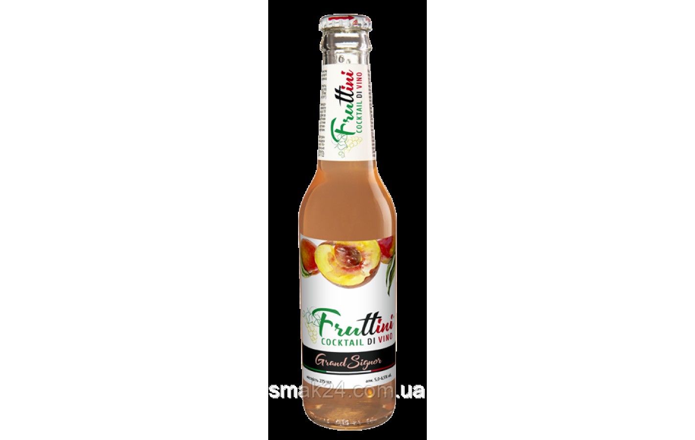 Коктейль винный слабоалкогольный FRUTTINI GRAND SIGNOR (Персик-виноград) 5,0-6,5%, 275 мл