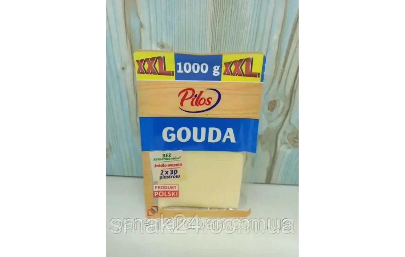 Сыр слайсами Гауда без консервантов Pilos Gouda 1 кг (2штх500г)  Польша