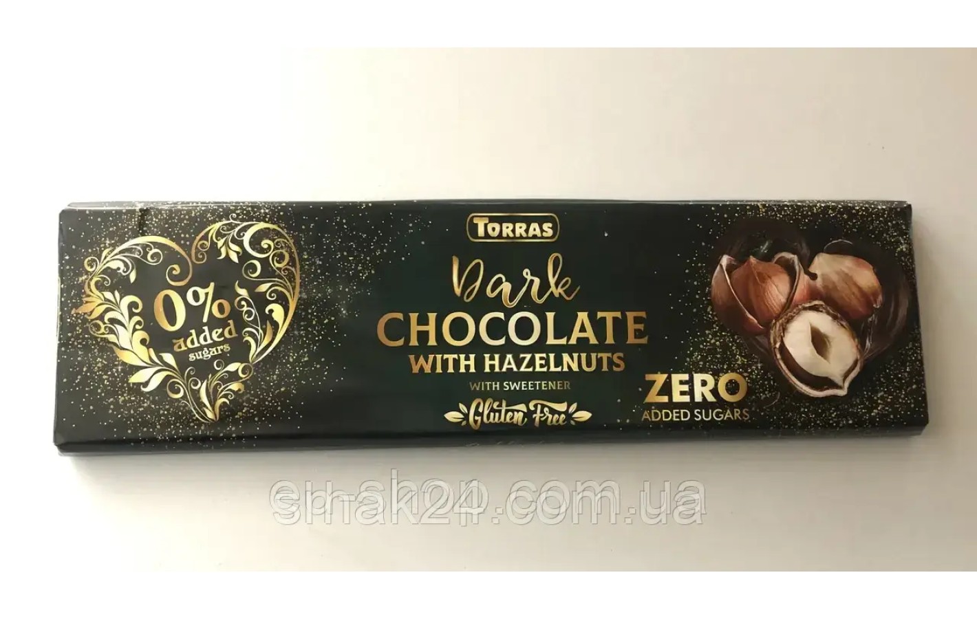 Шоколад черный без сахара и глютена с фундуком Torras Zero Dark Huzelnuts 300 г Испания