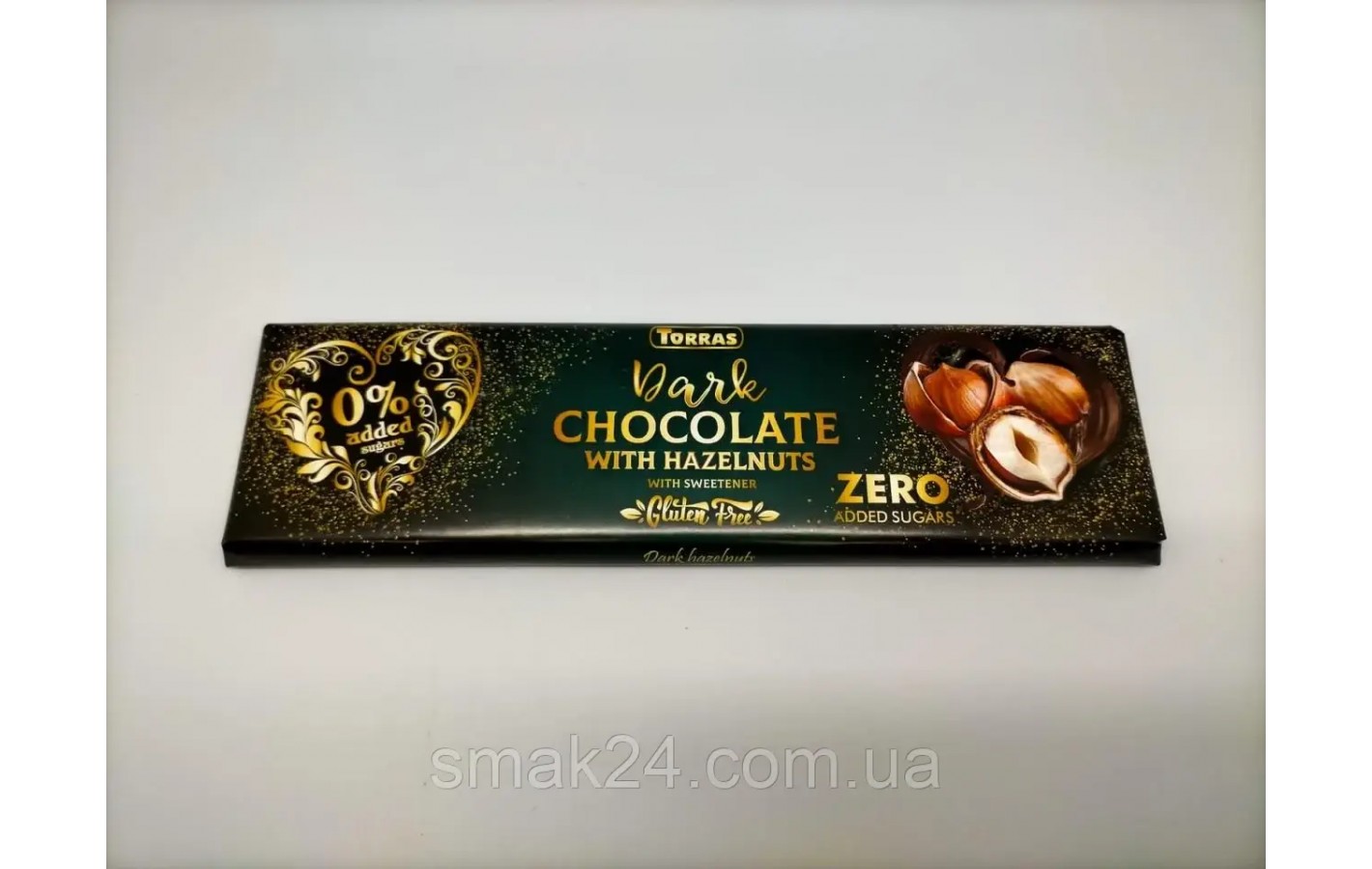Шоколад черный без сахара и глютена с фундуком Torras Zero Dark Huzelnuts 300 г Испания