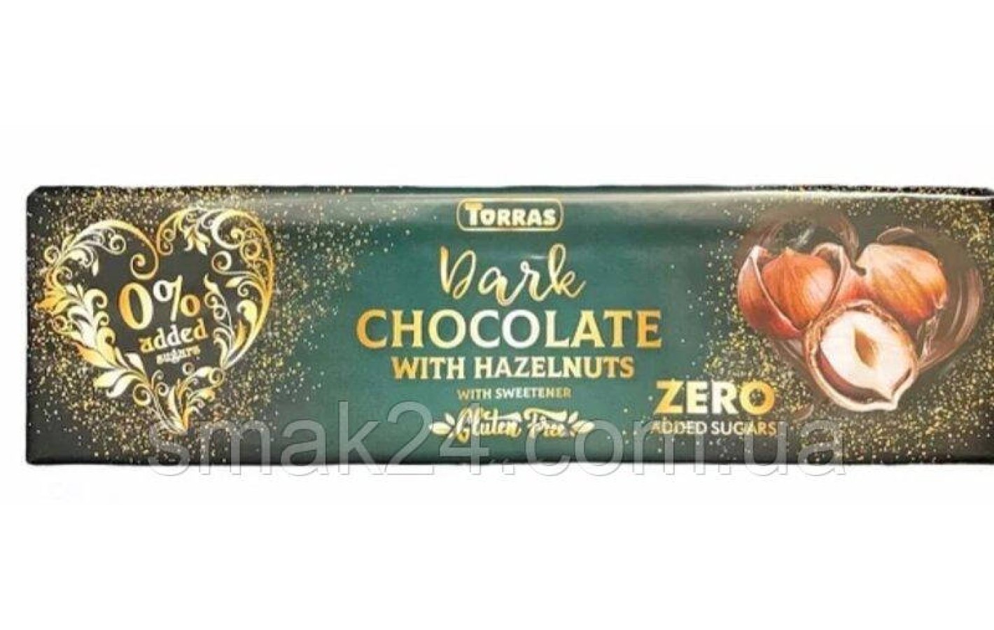 Шоколад черный без сахара и глютена с фундуком Torras Zero Dark Huzelnuts 300 г Испания