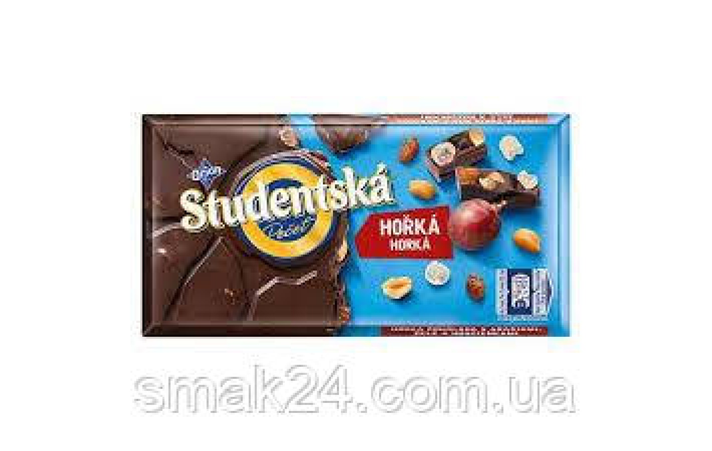 Шоколад черный  Studentska с изюмом и арахисом Чехия 170г