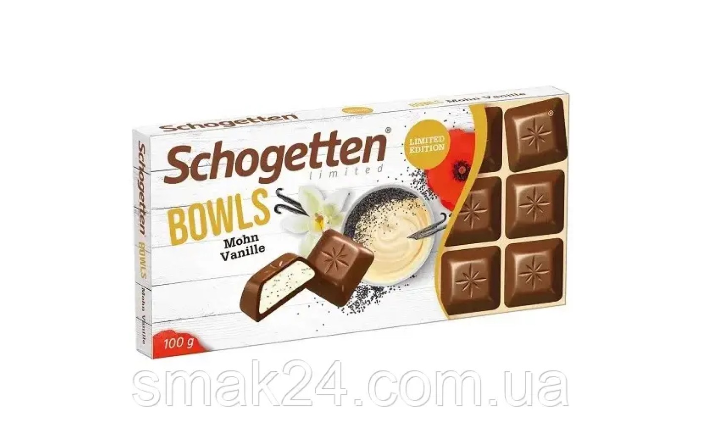 Шоколад Schogetten Шогеттен Bowls мак і ваніль Німеччина, 100г