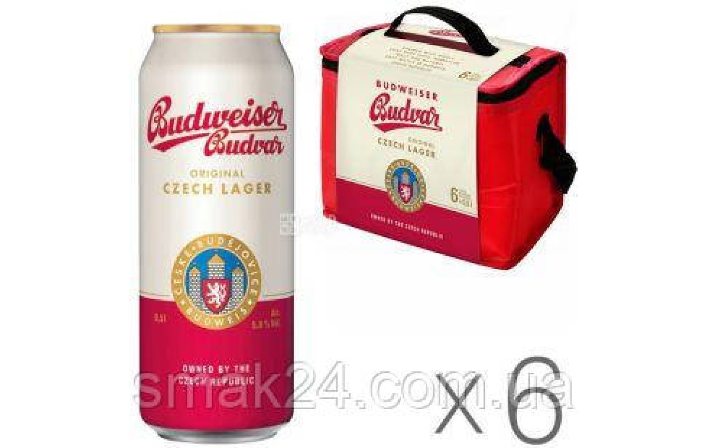 Пиво светлое Budweiser 6шт 0,5л+Сумка-холодильник, Чехия