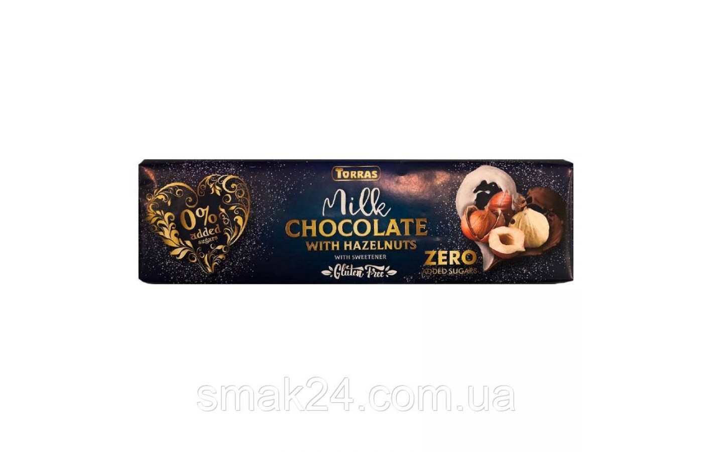 Шоколад молочний без цукру та глютену Торрас із фундуком Torras Zero Milk Huzelnuts 300 г Іспанія