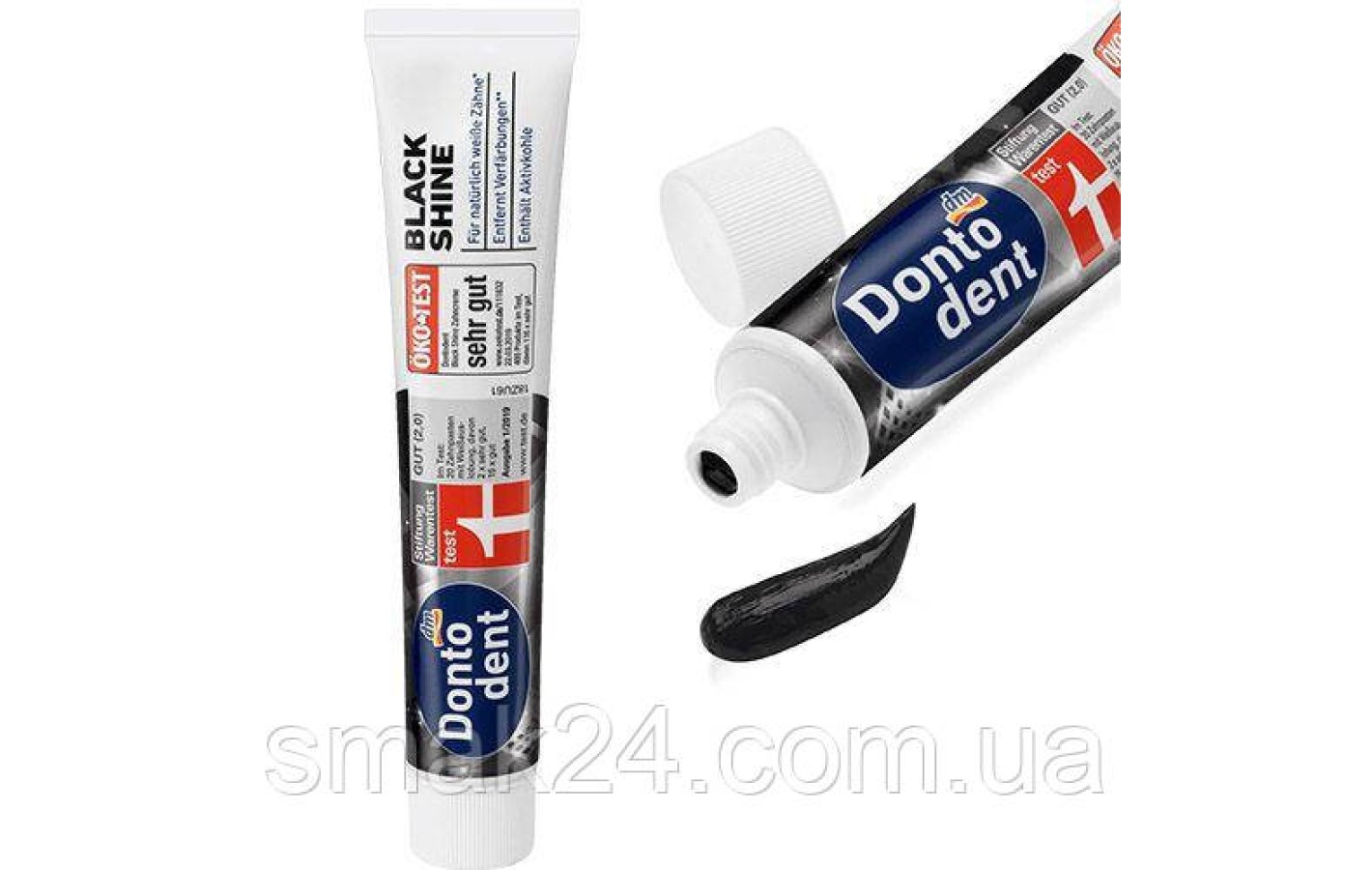 Зубная паста с активированным углем Dontodent Black Shine 75 мл Германия