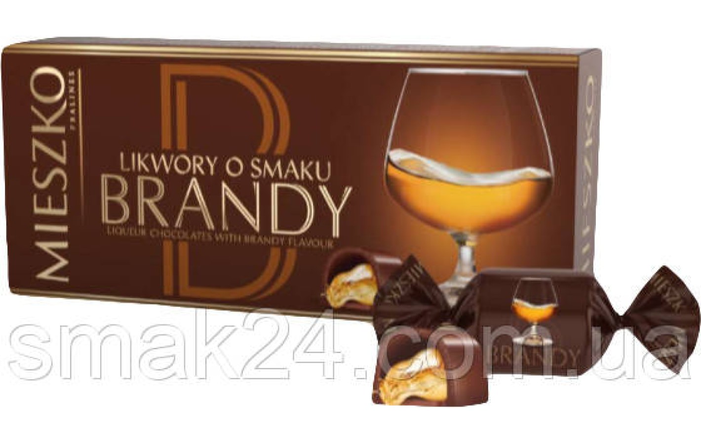 Шоколадні цукерки лікер Бренді Mieszko Brandy 180г Польща