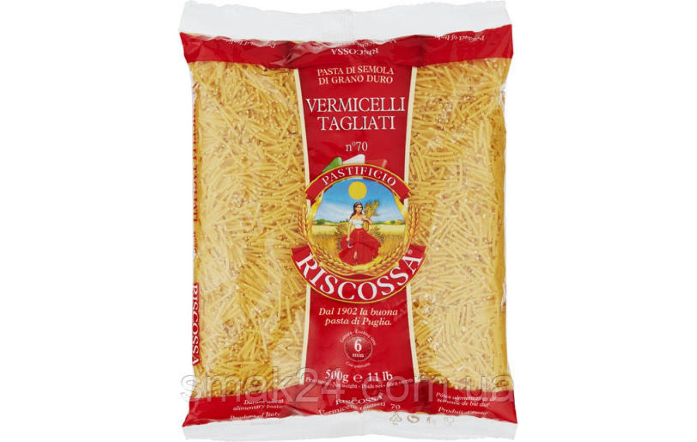 Макаронные изделия (паста) Вермишелька Riscossa  Vermicelli Tagli  N 70 500г Италия