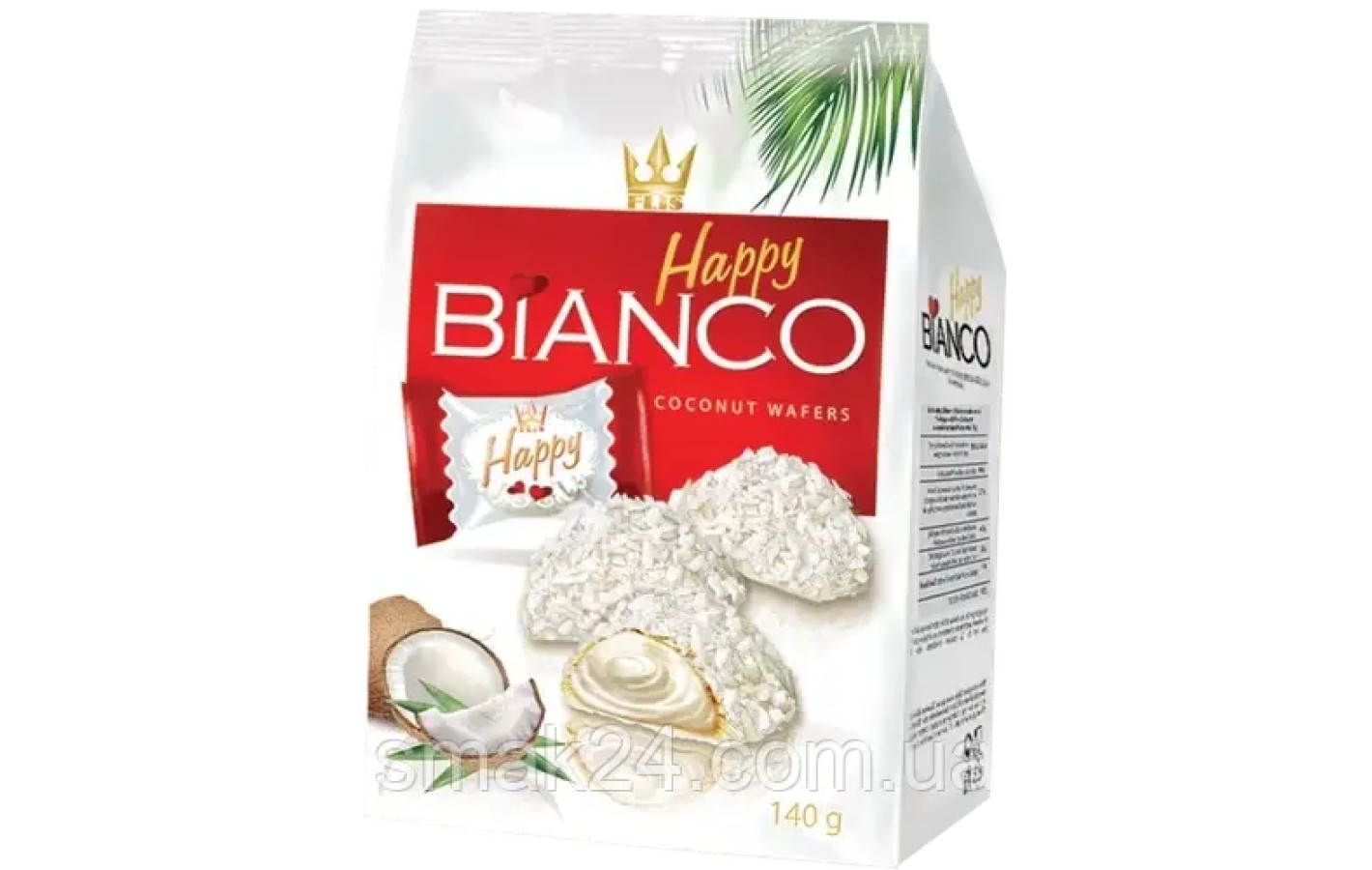 Кокосовые вафли Happy Bianco Coconut 140г Польша