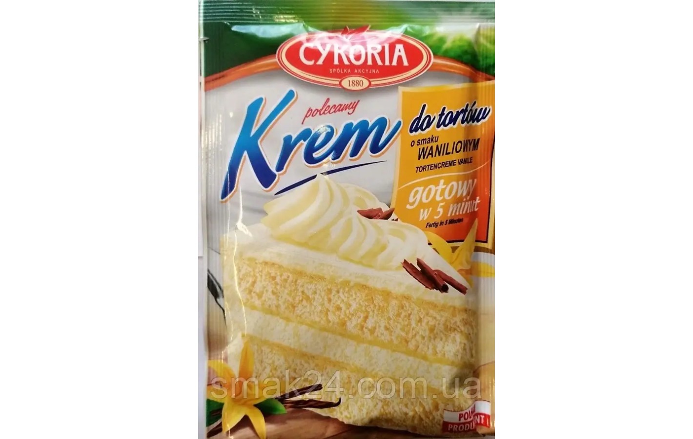 Крем для тортів Ванільний Cykoria Krem do tortów o smaku waniliowym 100 г Польща