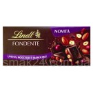 Шоколад чорний із фундуком, мигдалем, родзинками Lindt fondente uvetta nocciole mandorle 100 г Швейцарія