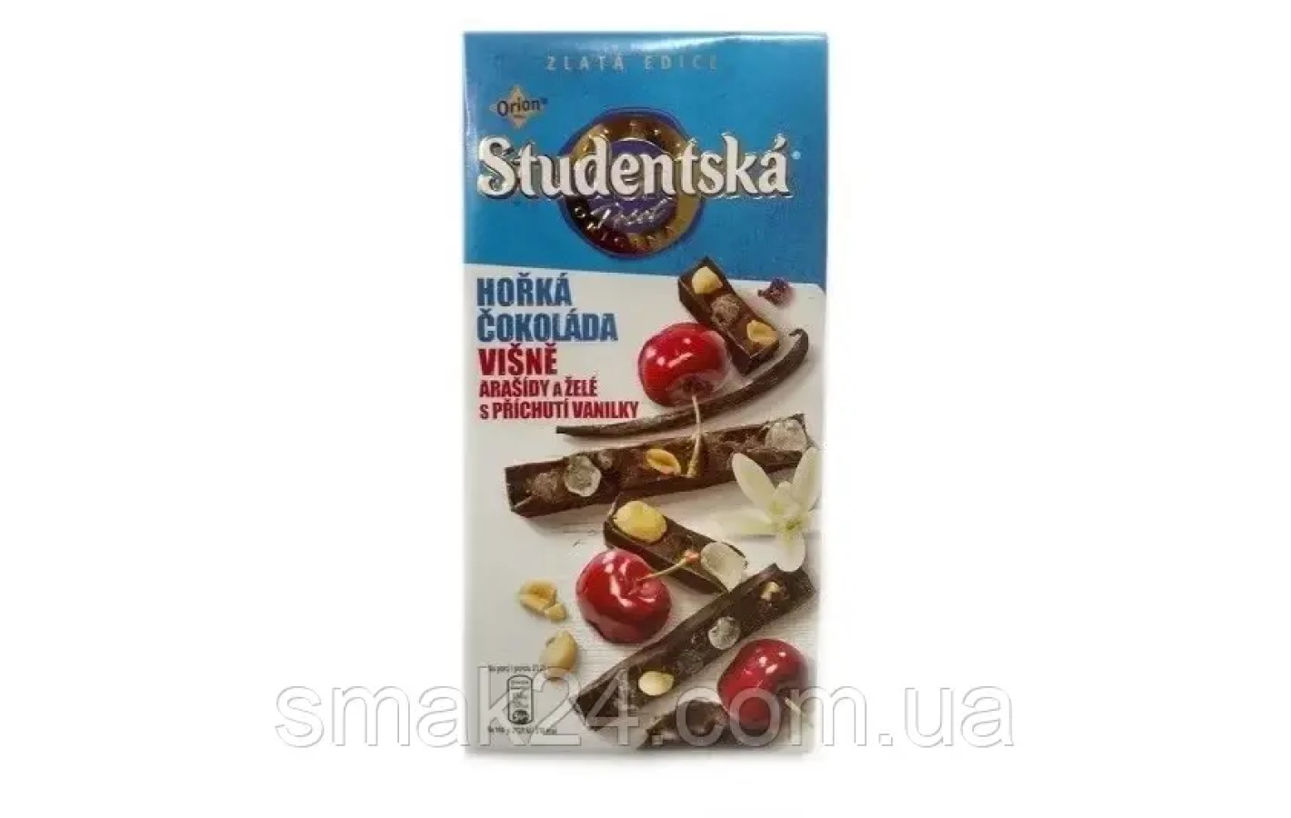 Шоколад чорний Studentska Pecet з вишнею та арахісом 170 г Чехія