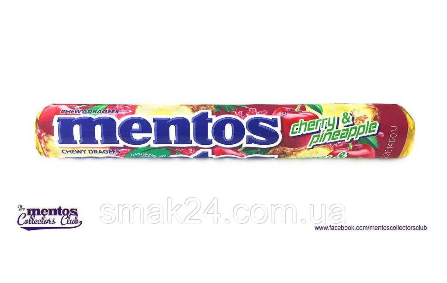 Жевательные драже вишня, ананас Mentos cherry pineapple 38 г